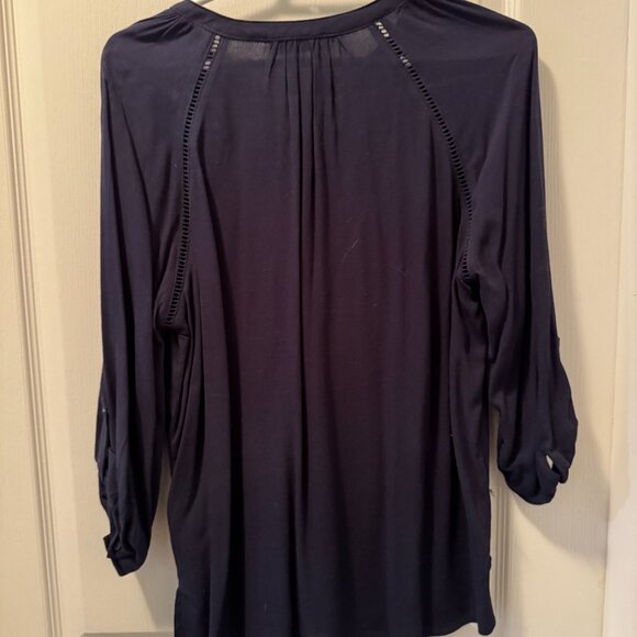 Mandee Navy blue long sleeve blouse - Picture 4 of 5